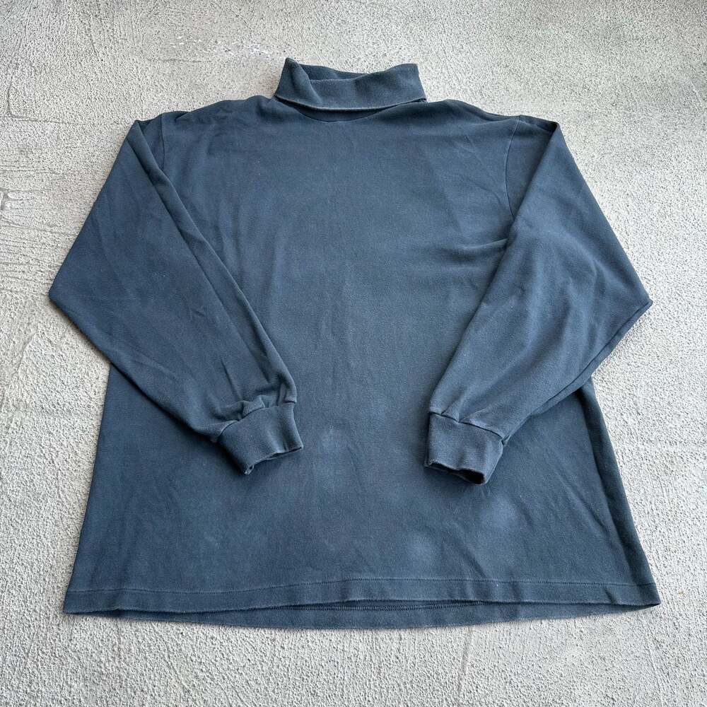 Vintage 90s Windridge by Mervyns Black Long Sleeve Turtleneck 100% Cotton
